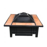 فایرپیت مربع ذغالی همراه با درب